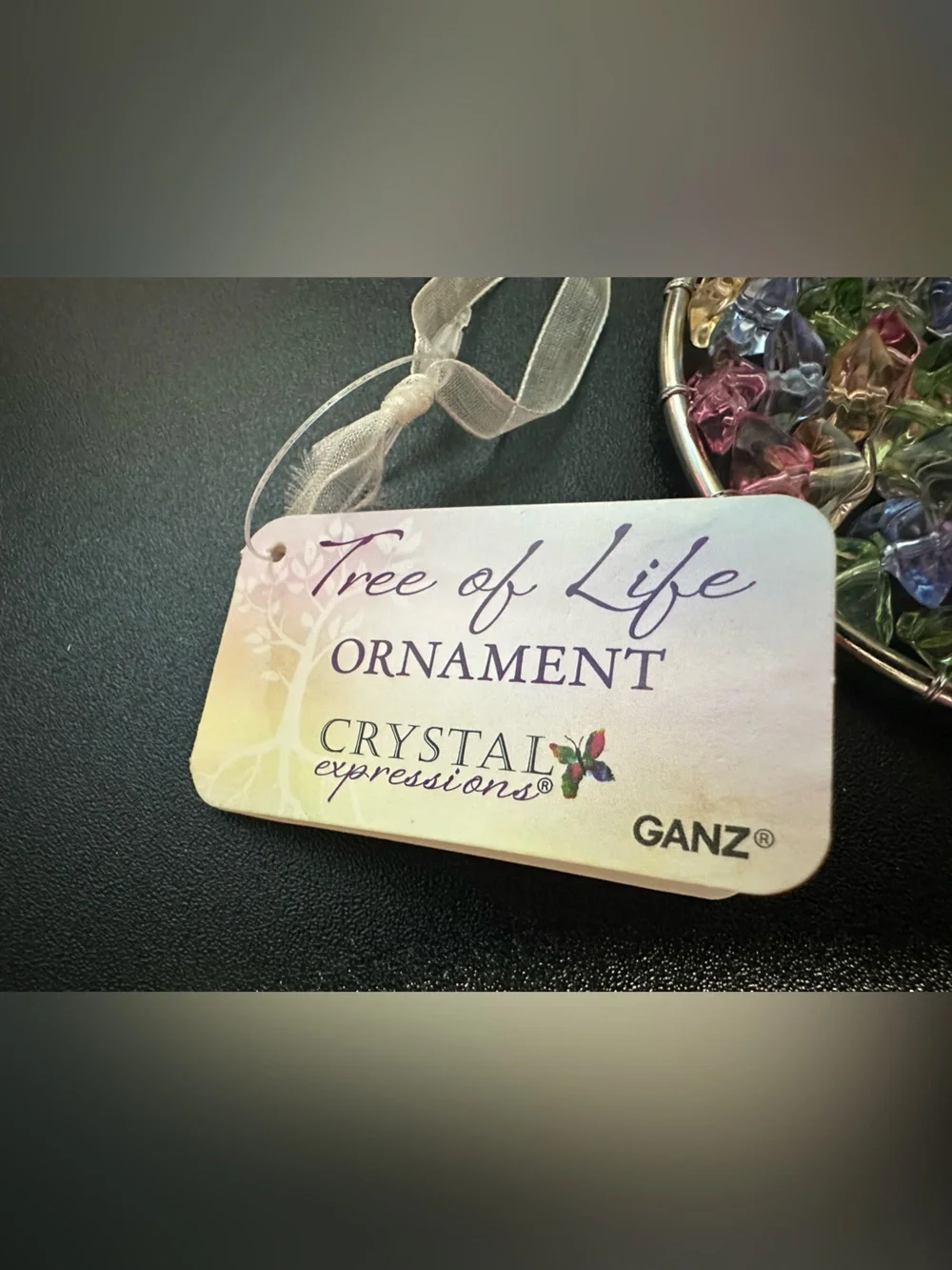 GANZ Tree of Life Ornament - Multicolor Crystal Leaves